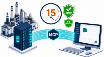 MCP server connecting an industrial factory data historian to a desktop AI for a free 15-minute consultation – no obligation